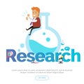 Research Conceptual Vector Banner in Flat Design Royalty Free Stock Photo
