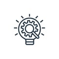 research and development icon vector from business process outsourcing concept. Thin line illustration of research and development Royalty Free Stock Photo