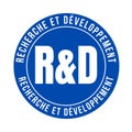 Research and development symbol icon called recherche et developpement in French language