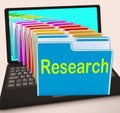 Research Folders Laptop Mean Investigation Gathering Data And An