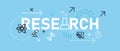 Research icon concept data media observation laboratory medical test monitoring testing design outline set collection