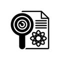 Black solid icon for Research, investigation and checkout Royalty Free Stock Photo