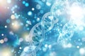 A Scientist Investigates Molecular Structures and DNA Models Illuminated by Blue Ambient Light Royalty Free Stock Photo