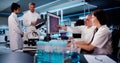 Research Lab Scientist Using Computer