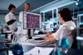 Research Lab Scientist Using Computer
