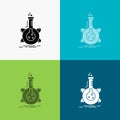 research, laboratory, flask, tube, development Icon Over Various Background. glyph style design, designed for web and app. Eps 10 Royalty Free Stock Photo