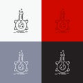 research, laboratory, flask, tube, development Icon Over Various Background. Line style design, designed for web and app. Eps 10 Royalty Free Stock Photo
