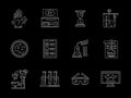 Research laboratory flat white line icons Royalty Free Stock Photo