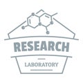 Research molecular logo, simple gray style