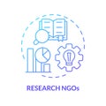 Research NGOs blue gradient concept icon