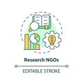 Research NGOs multi color concept icon