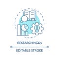 Research NGOs soft blue concept icon