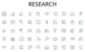 Research line icons collection. Growth, Focus, Improvement, Strategy, Mentoring, Leadership, Success vector and linear