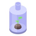 Research plant flask icon, isometric style