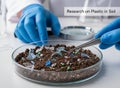 Research on Plastic in Soil Laboratory Analysis Royalty Free Stock Photo