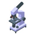 Research scientist microscope icon, isometric style