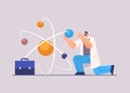 research scientist working with molecular structure man researcher making chemical experiment in laboratory Royalty Free Stock Photo
