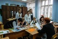 Research seminar students in the city of Obninsk, Kaluga region, Russia.