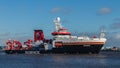 Research ship Sonne in the Harbour of Emden under the blue sky Royalty Free Stock Photo