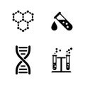 Research. Simple Related Vector Icons