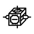 research team space exploration line icon vector illustration