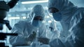 Research Team in White Lab Coats Analyzing Data Royalty Free Stock Photo