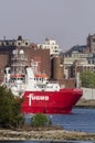 Research vessel Fugro Searcher moving past Palmer Island in New Bedford harbor