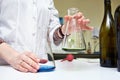 Research of wine materials in laboratory Royalty Free Stock Photo