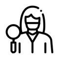 Researcher dermatologist doctor icon vector outline illustration