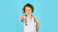 Researcher holding flu vaccine. Doctor use syringe with needle vaccination for baby. medicine vial dose injection