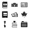 Researcher icons set, simple style