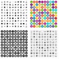 100 researcher science icons set vector variant