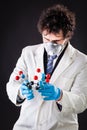 Researcher with a tnt molecule Royalty Free Stock Photo