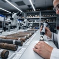 The Delicate Examination of Core Samples: Shedding Light on Underground History Royalty Free Stock Photo