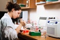 Researcher works at lab Royalty Free Stock Photo