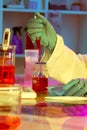 Researchers work in modern scientific lab. Royalty Free Stock Photo
