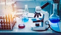 Researchers working in life of medical science laboratory Royalty Free Stock Photo