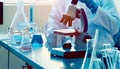 Researchers working in life of medical science laboratory Royalty Free Stock Photo
