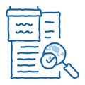 researching and accepting finance audit doodle icon hand drawn illustration