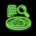 researching and analyzing soil neon glow icon illustration Royalty Free Stock Photo