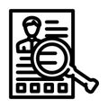 researching client line icon vector illustration