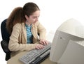 Researching Homework Online Royalty Free Stock Photo