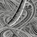 Resembles strands or cables arranged in a chaotic yet harmonious fashion Royalty Free Stock Photo
