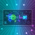 Resembles a virtual touchscreen interface with elements arranged in a Royalty Free Stock Photo