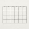 Resembling a calendar with five columns labeled MONY, MUDI, TUIDAY, Royalty Free Stock Photo