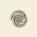Resembling a nautilus shell pattern, characterized by simple brown and green Royalty Free Stock Photo