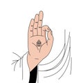 Resembling the Vitarka Mudra associated with Buddhist teaching Royalty Free Stock Photo