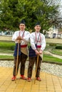 RESEN, MACEDONIA - NOVEMBER 25:Members of folk group Tashe Miloshevski , posing in yard of a well known building Saray in