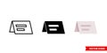 Reservation card icon of 3 types color, black and white, outline. Isolated vector sign symbol