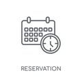 Reservation linear icon. Modern outline Reservation logo concept Royalty Free Stock Photo